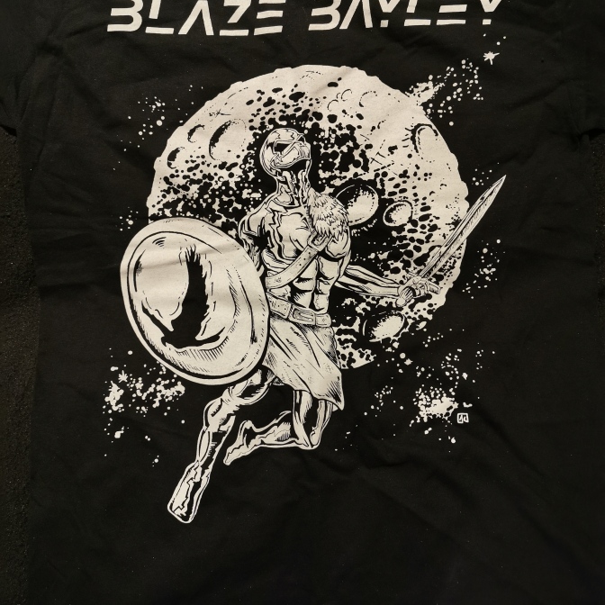 Blaze Bayley Shirt - WILLIAM BLACK 'MOON' T-SHIRT... STAND UP YOUR NOT DEAD!